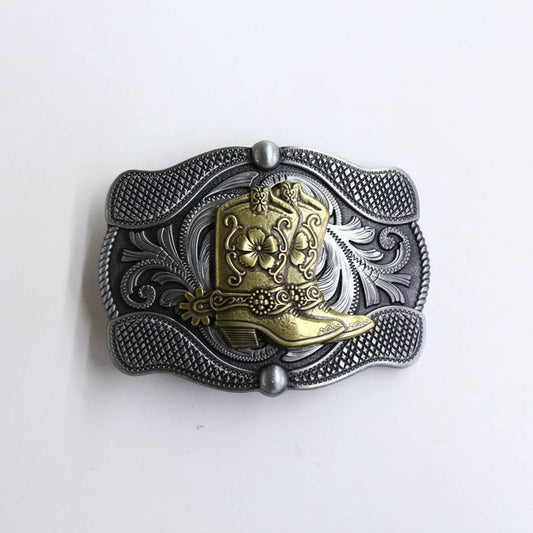 WESTERN BELT BUCKLE WITH ANIMAL PRINT_CWABE0430: TYPE2 / (OS) 2